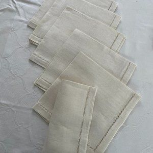 CATHERINE MEMMI LINEN DINNER NAPKINS:  A RARE FIND !!! set of 6
